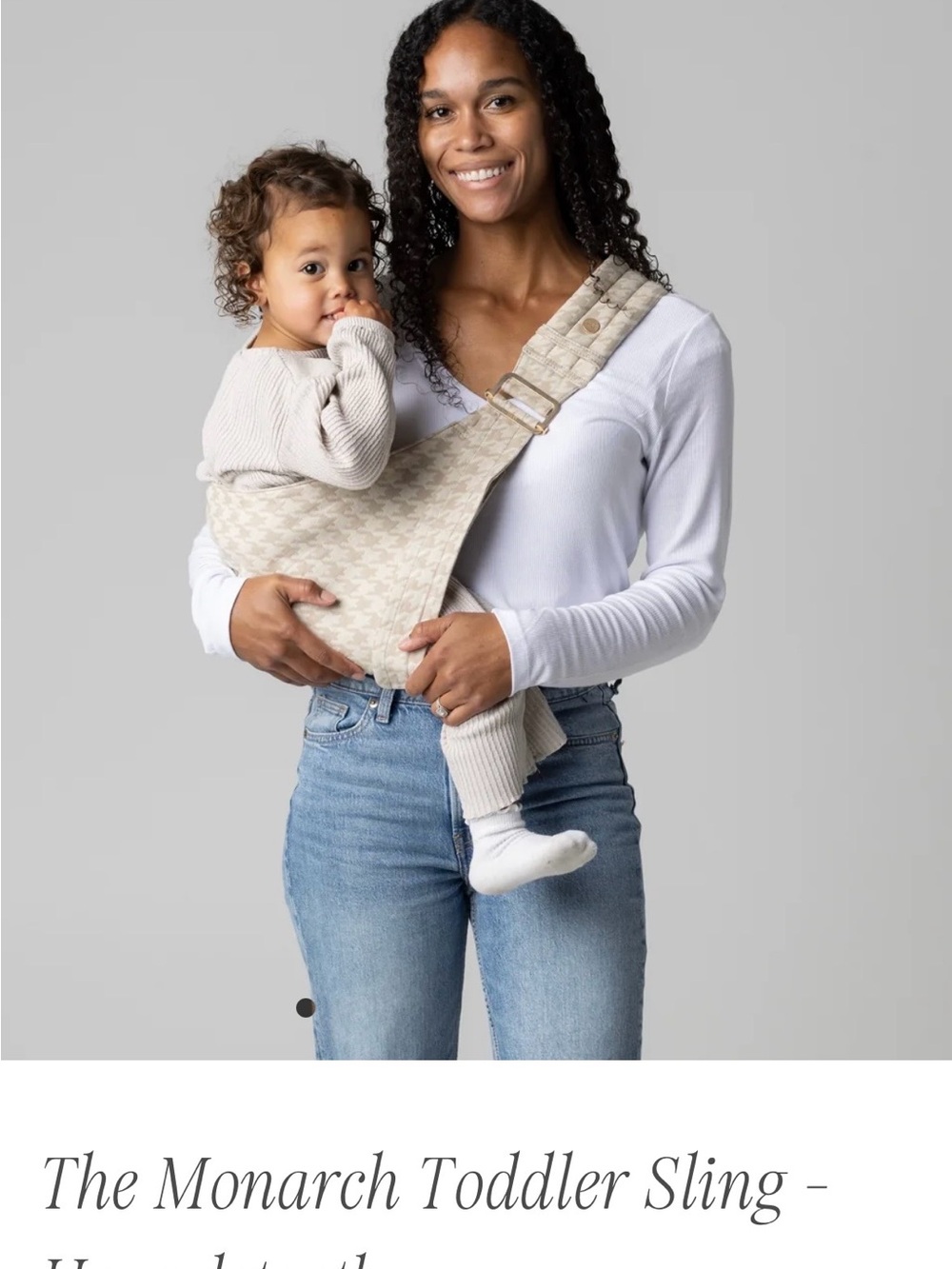 The Toddler Sling - Beige Houndstooth
